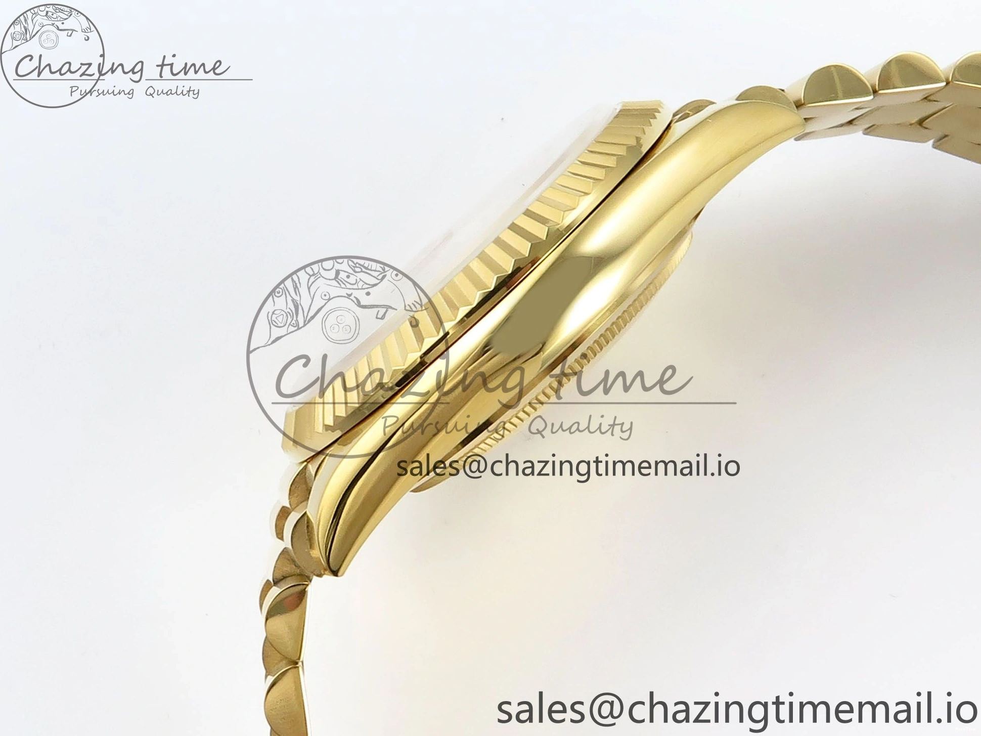 MiroTime 0129 Contemporary Day Date 128238 36mm YG KF 1:1 Best Edition YG Crystal Dial On President Bracelet A2836 (Gain Weight) 646